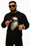 Juodas džemperis be gobtuvo Santa