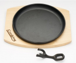 Keptuvė steikams su medine baze ketaus 22 cm HR-YT-912, COOKING BY HEINNER