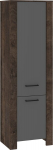 Pastatoma spintelė Meblocross Slide Sli-01 2D, tamsiai ruda/pilka