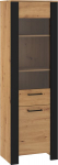 Vitrina Meblocross Slide Sli-15 1DW, ruda/juoda