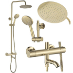 Du&scaron;o Komplektas Rea Lungo Diamond Thermostat Gold 27X34,5X117CM