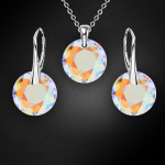 Sidabrinis papuo&scaron;alų rinkinys moterims DiamondSky Marianne Shimmer su Swarovski kristalais