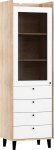 Vitrina Meblocross Dolce Dol-27 4S, ąžuolo spalvos/balta
