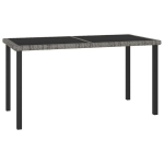 Sodo valgomojo stalas, 140x70x73cm, pilkas