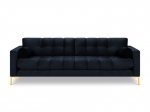 Keturvietė sofa Cosmopolitan Design Bali, tamsiai mėlyna/auksinės spalvos