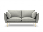 Dvivietė sofa Milo Casa Elio, &scaron;viesiai pilka/auksinės spalvos