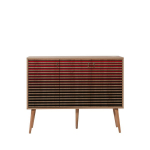 Komoda Kalune Design 863 (VII), 120 cm, raudona/ąžuolo spalvos