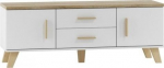 TV spintelė Cama Meble Lotta TV14 2D2S, balta/ruda