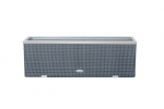 Lauko vazonas i&scaron; poliuretano su aliuminio metalo apdaila, &scaron;viesiai pilka, 108 cm x 39 cm x 43 cm