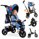 Triratukas su tėvų rankena ir stogeliu iki 25 kg Lionelo Haari Navy Blue