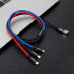 Kabelis Baseus USB2.0 A ki&scaron;tukas ir 3 ki&scaron;tukai (USB C, micro USB, lightning)