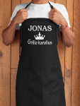 Prijuostė Jonas - grilio karalius, juoda