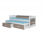 Vaiki&scaron;ka lova Adrk Furniture Tiarro 90x200 cm su &scaron;onine apsauga, balta/&scaron;viesiai ruda