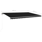 Automatinė markizė su led/vėjo jutikliu VidaXL 500x350 cm, pilka