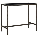 Sodo baro stalas, 130x60x110 cm, rudas