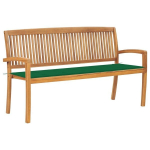 Sudedamas sodo suoliukas su pagalvėle, 159x57,5x90 cm, ruda