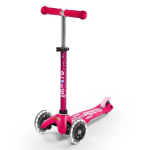 Vaiki&scaron;kas paspirtukas Micro Mini Deluxe Pink LED