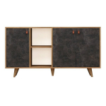 Komoda Kalune Design Plaky, juoda/ruda
