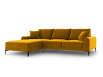 Mink&scaron;tas kampas Mazzini Sofas Madara, veliūras, geltonas/juodas