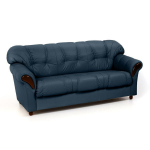 Sofa Rosa 3S, mėlyna/tamsiai ruda