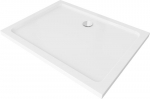 Stačiakampis du&scaron;o padėklas Mexen Flat Slim su sifonu, White+Chrome, 80x70 cm, 80x70 cm