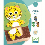 Medinė dėlionė mažiesiems su dėžute - Gyvūnai, DJECO DJ01626