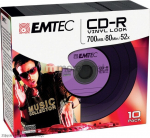 CD-R Diskai Emtec Vinyl Look 700MB 52x Slim 10 vnt. pakuotė