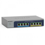 NETGEAR MS108UP Nevaldomas 2.5G Ethernet su PoE Palaikymu - Namams ir Biurui, 8 prievadai, 40 Gbps Pralaidumas, Metalinis Korpusas, Garantija✔
