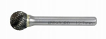 Abraboro metalo freza D tipas, 6,0 x 50/5 - rutulinis