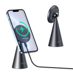 Bevielis įkroviklis Duzzona 'W3' pilkas 15W (skirta iPhone / Magsafe Compatible)