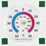 Bioterm bimetalinis termometras ant lango, 7,7X7,7 cm
