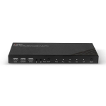 KVM Switch - LINDY 4 Prievadų HDMI 4K60, USB 2.0 ir Garso KVM Jungiklis, Juodas