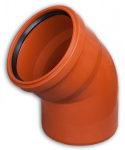Lauko kanalizacijos alkūnė Wavin, &Oslash; 160 mm, 45&deg;