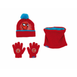 Kepurė, pir&scaron;tinės ir kakloKepurė, pir&scaron;tinės ir kaklo mova vaikams Spiderman Great power, raudona