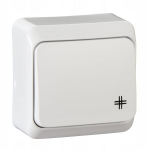 Jungiklis kryžminis Prima baltas, 10a, 250v Ac, pavir&scaron;inis montavimas
