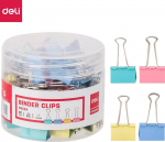 Deli klipsai 19mm, 40 vnt., įvairių spalvų, metaliniai