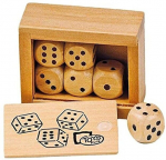 Medinė kauliukų dėžutė - Toys Pure - 6 kauliukai po 1,6 cm - Skirta vaikams nuo 3 metų