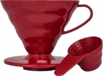Hario V60-02 raudonas plastiko dripperis kavai