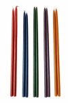 Spalvotos bičių va&scaron;ko žvakės, 25 cm, 10 vnt. (spalvų miksas)