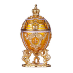 Faberge stiliaus kiau&scaron;inis, papuo&scaron;alų dėžutė, geltona