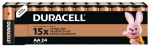 Duracell &scaron;arminės AA tipo baterijos, 24 vnt. pakuotėje.