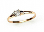Auksinis žiedas moterims Diamond Sky Classic Gold XII i&scaron; raudono 585 prabos aukso