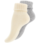 Vilnės kojinės moterims Vca Textil, baltos/pilkos, 2 poros