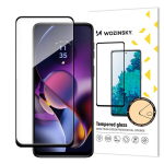 Grūdintas stiklas 9H visam ekranui Motorola Moto G54 su juodu rėmeliu
