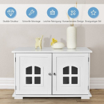 Costway kačių kraiko dėžutės aptvaras kačių namas su dvigubomis durimis ir dekoratyvine langų dėže