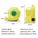Costway ventiliatorius 450 W elektrinis ventiliatorius, skirtas pripučiamiems žaislams