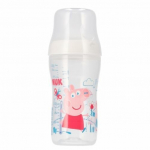 Buteliukas su temperatūros indikatoriumi NUK Perfect Match Peppa Pig, baltas, 3+ mėn, 260 ml