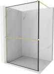 Walk-in du&scaron;o sienelė Mexen Kioto+ su lentynėle, Brushed gold/Juodas ra&scaron;tas, 100 x 200 cm