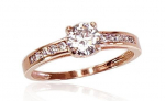 Auksinis žiedas Diamond Sky "Juno Gold XXXIX" i&scaron; raudono, 585 prabos aukso DS01G876