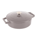 Ketaus puodas su dangčiu 26 cm, pilkas